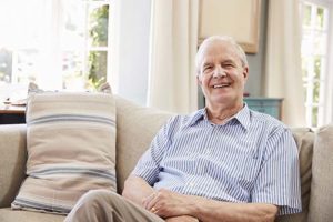 Man enjoys his senior living options.