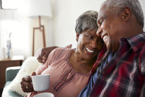 couple happy in their residential senior living options