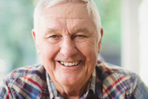 man enjoying senior living catered dining options