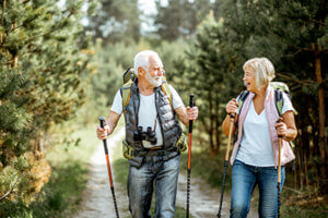 senior couple hiking for lewisville texas Senior Living Activities