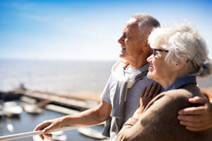 senior man and woman at the harbor during tampa florida senior living activities