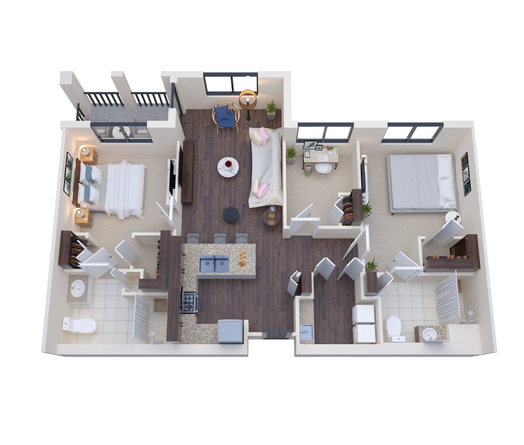 2BHK floor plan