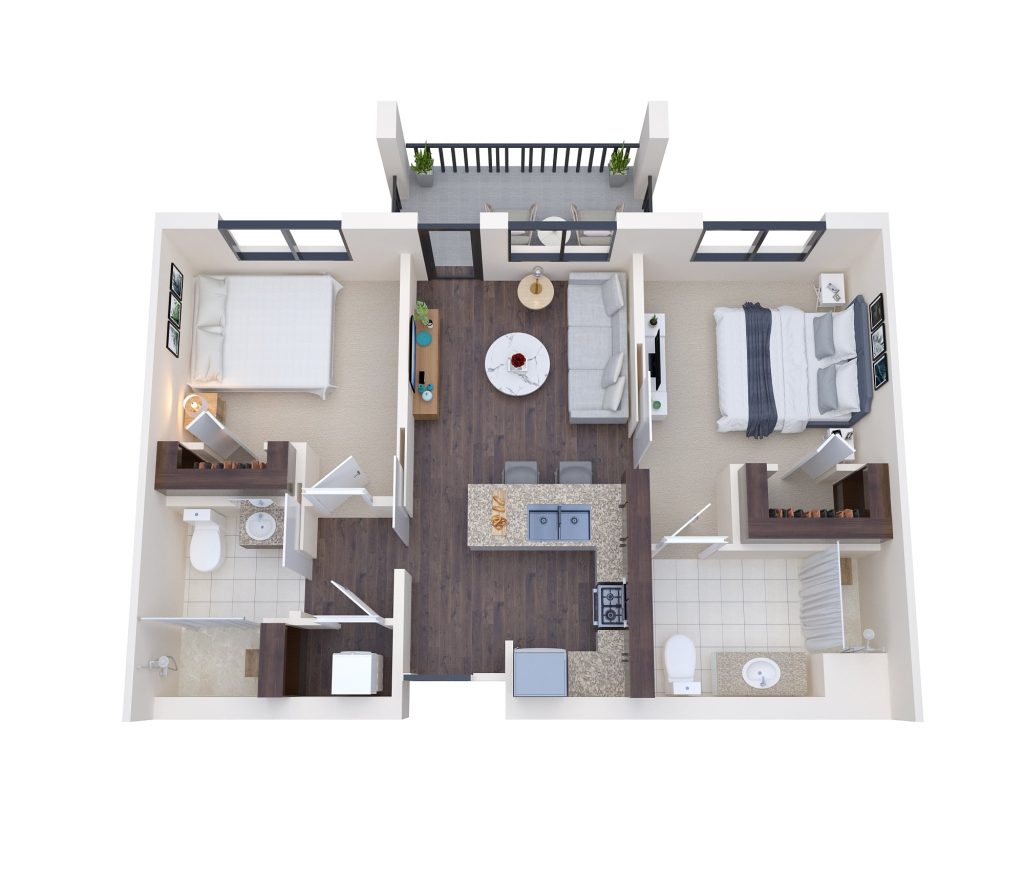 2BHK floor plan